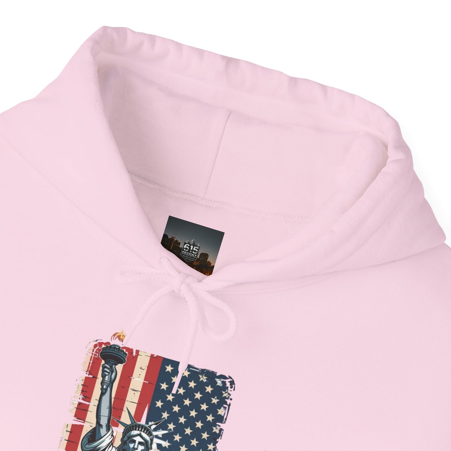 #250 Statue of Liberty American Flag 'America' Patriotic Independence Day Hoodie