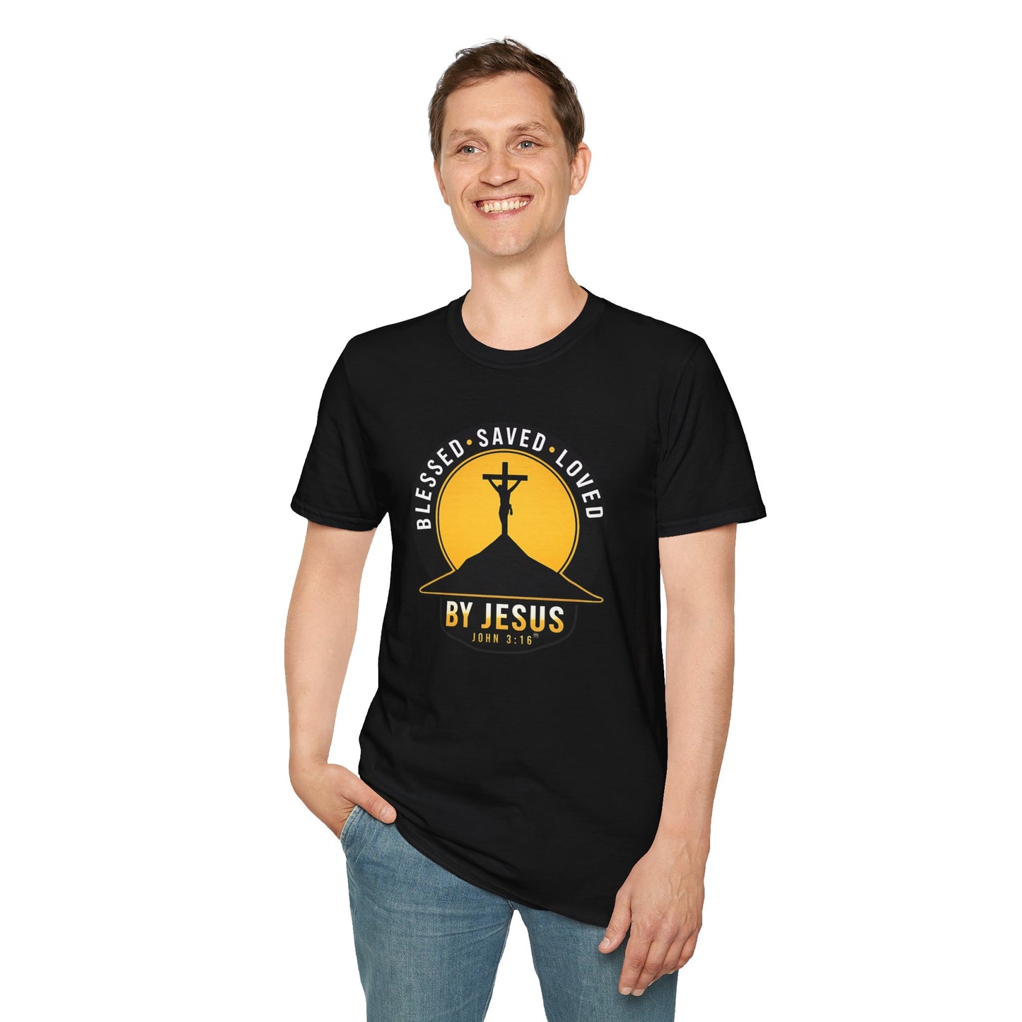 Blessed • Saved • Loved by Jesus T-Shirt — Christian Faith Tee