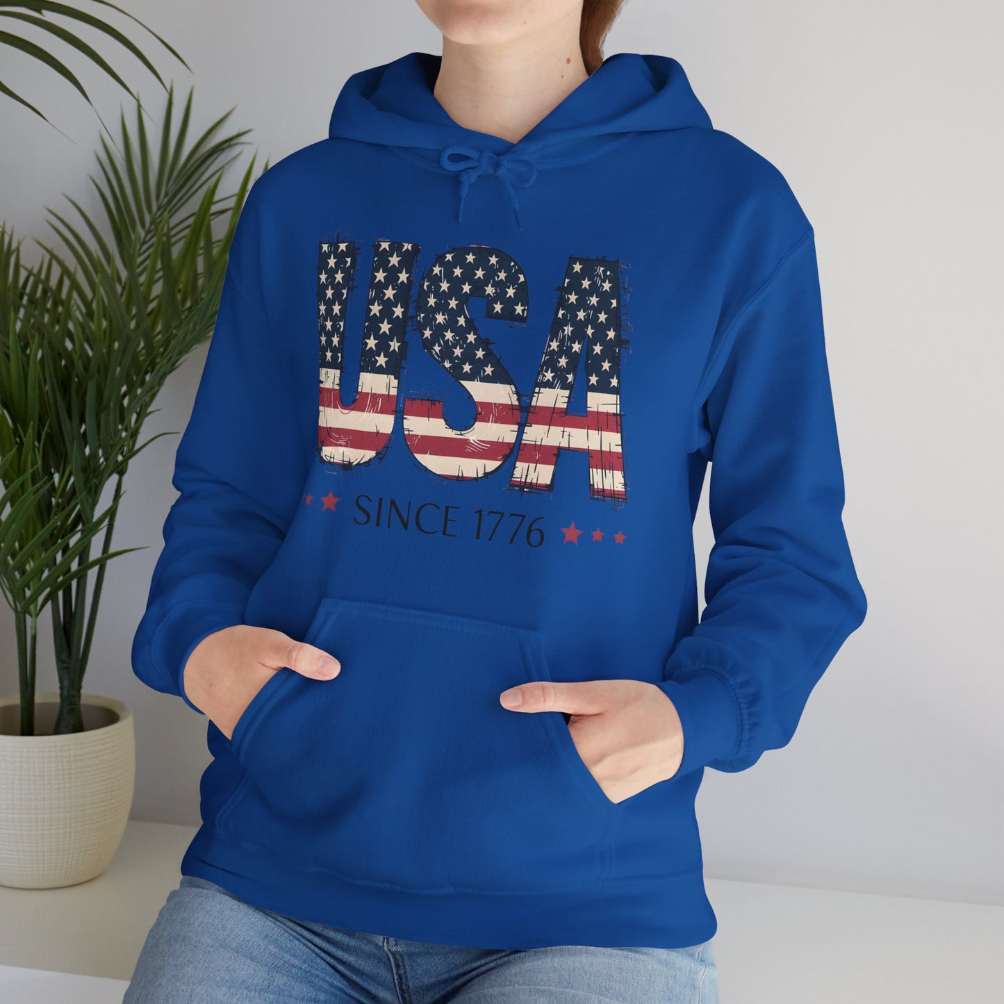 #250 USA Flag "USA Since 1776" Patriotic Hoodie
