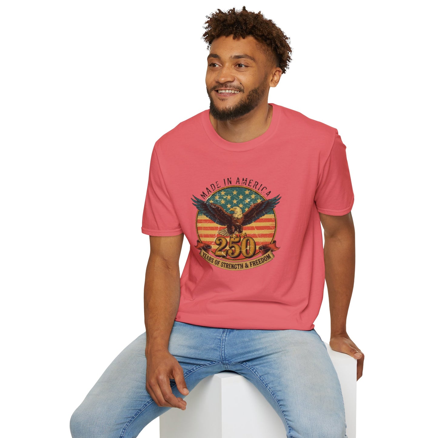 #250 Made in America Eagle 250th Anniversary Patriotic T-Shirt
