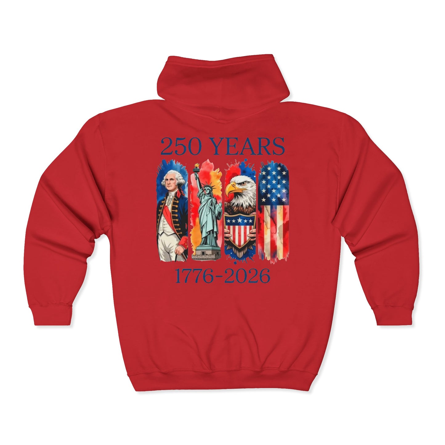 #250 250 Years American History Celebration 1776–2026 Patriotic Zip Hoodie