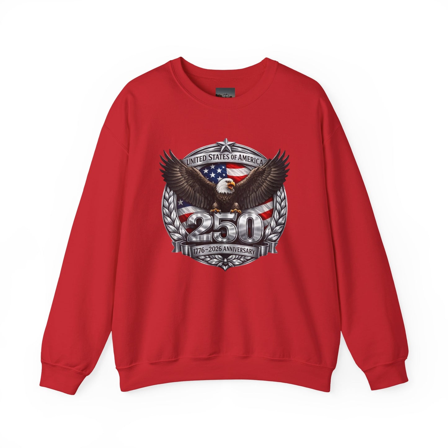 #250 Patriotic Bald Eagle 250 United States Emblem Crewneck Sweatshirt