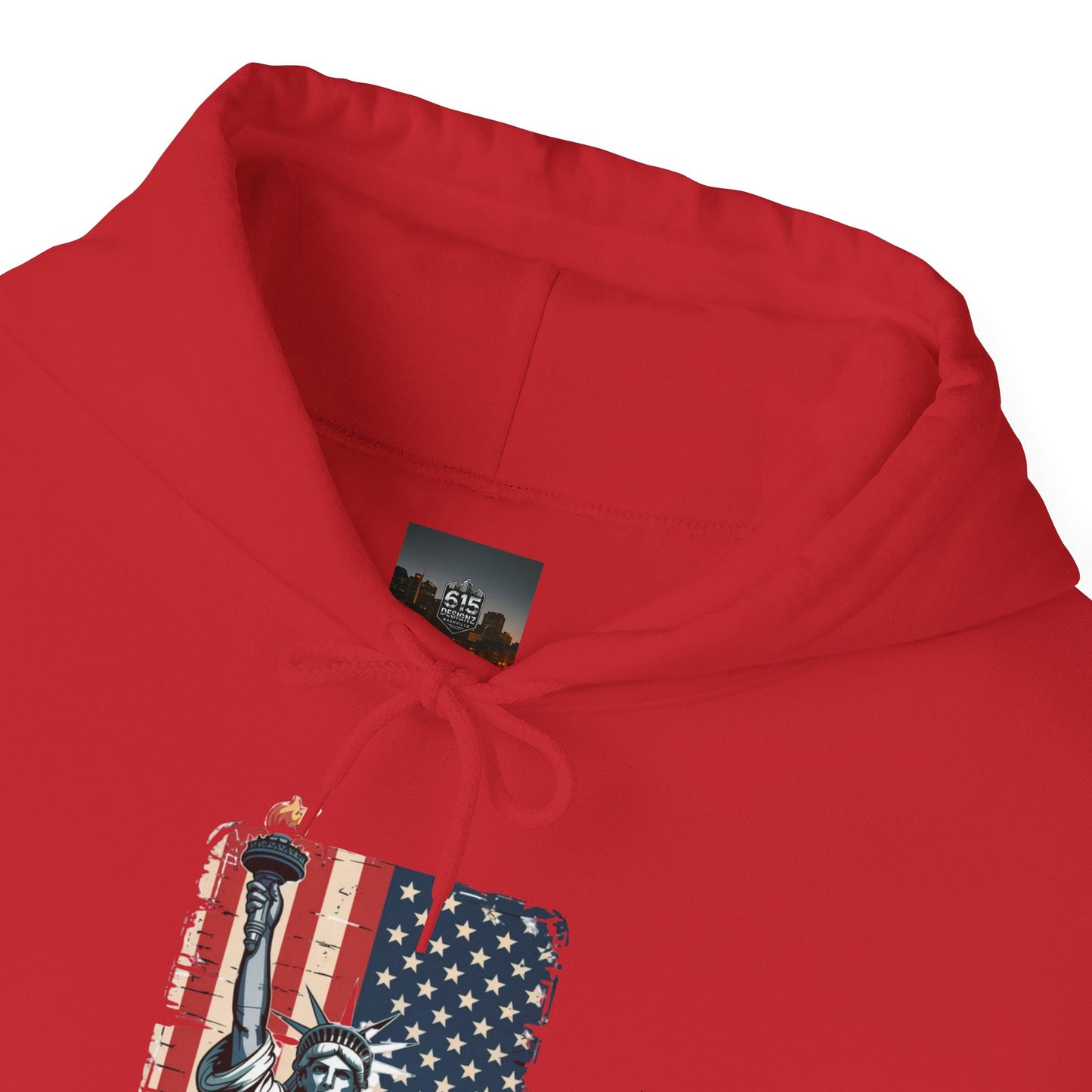 #250 Statue of Liberty American Flag 'America' Patriotic Independence Day Hoodie