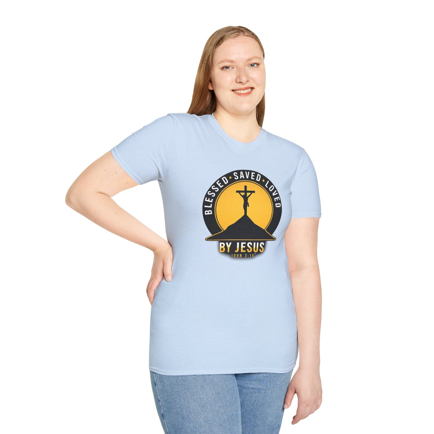 Blessed • Saved • Loved by Jesus T-Shirt — Christian Faith Tee