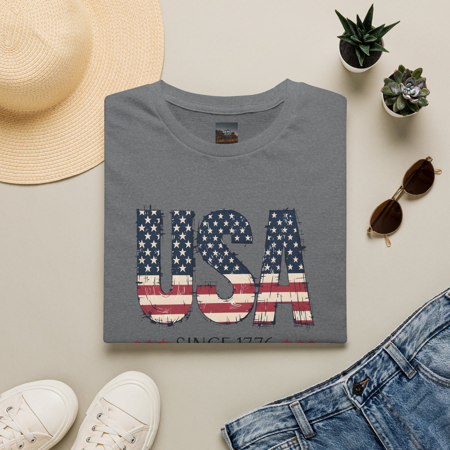 #250 USA Flag "USA Since 1776" Patriotic T-Shirt