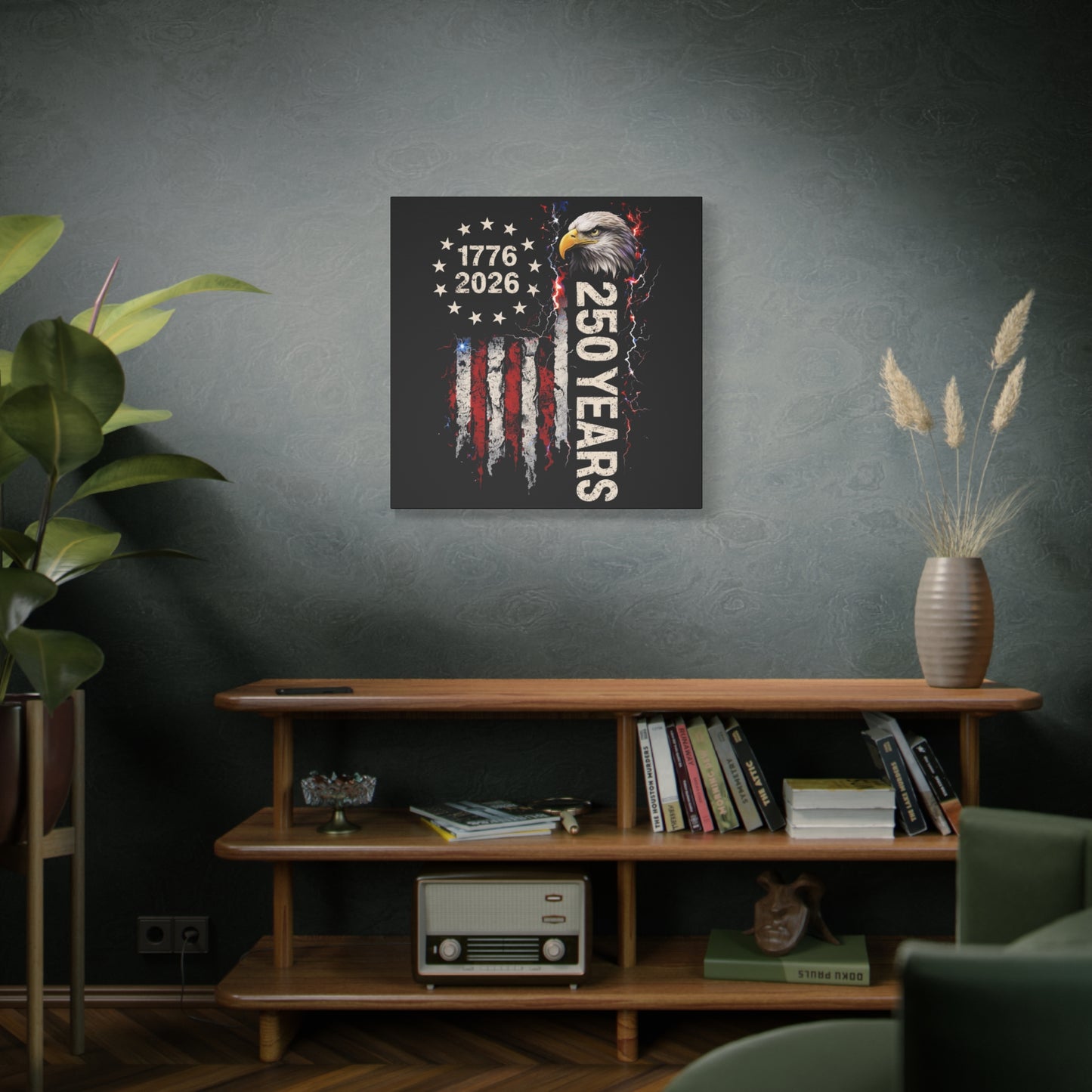 #250 1776-2026 250 Years USA Bicentennial Eagle Matte Canvas Wall Art