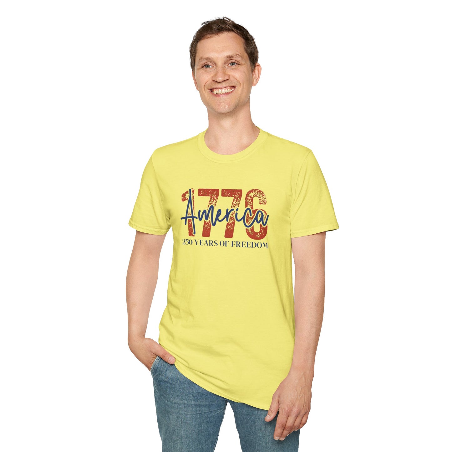 #250 1776 America: 250 Years of Freedom' Patriotic Independence Day Soft-Style Tee