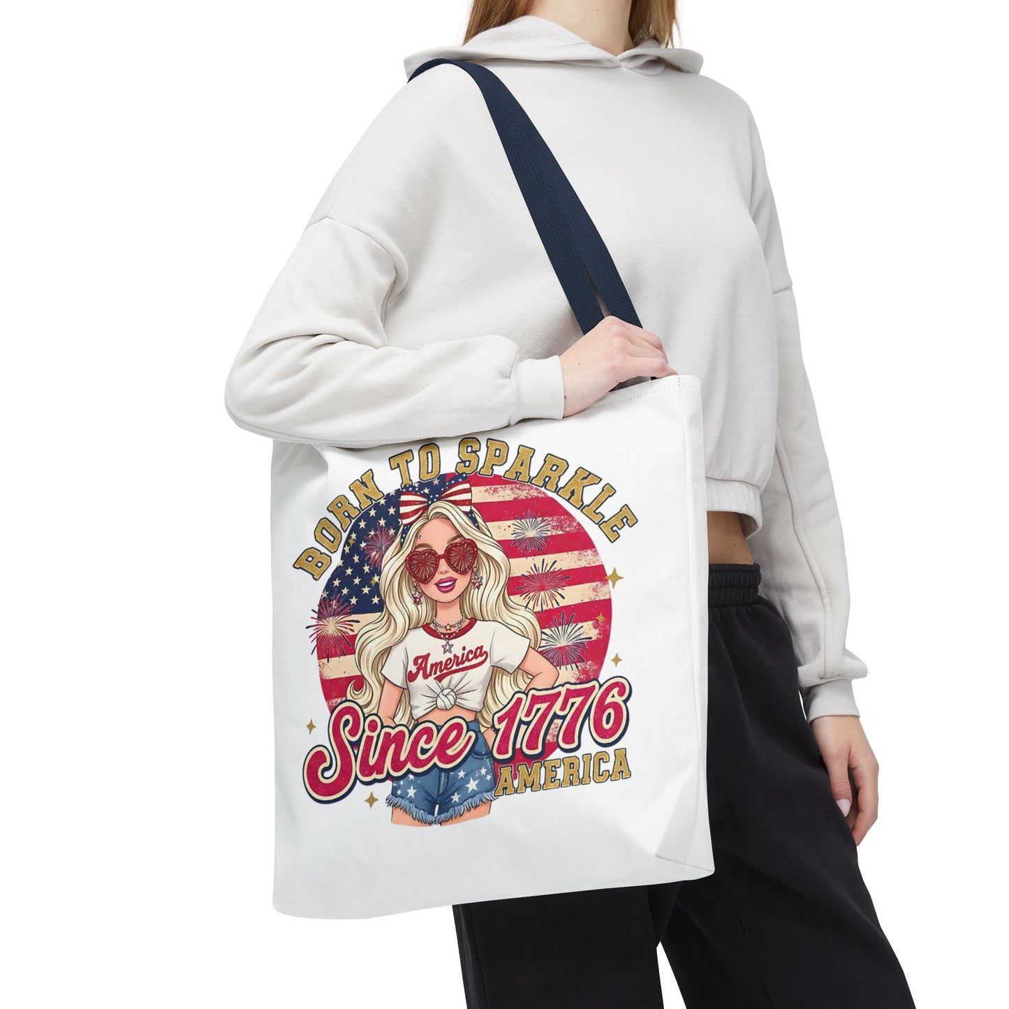 #250 "Born to Sparkle Since 1776" Patriotic Tote Bag