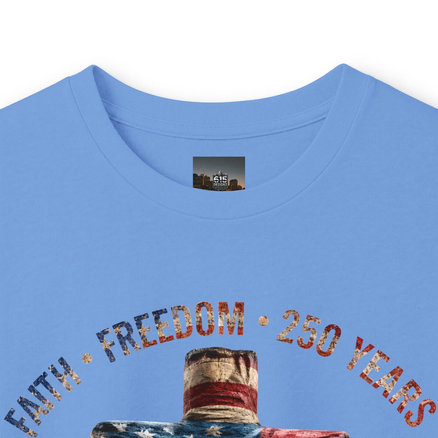 #250 Faith • Freedom 250 Years American Flag Cross & Eagle 1776-2026 Long Sleeve Tee