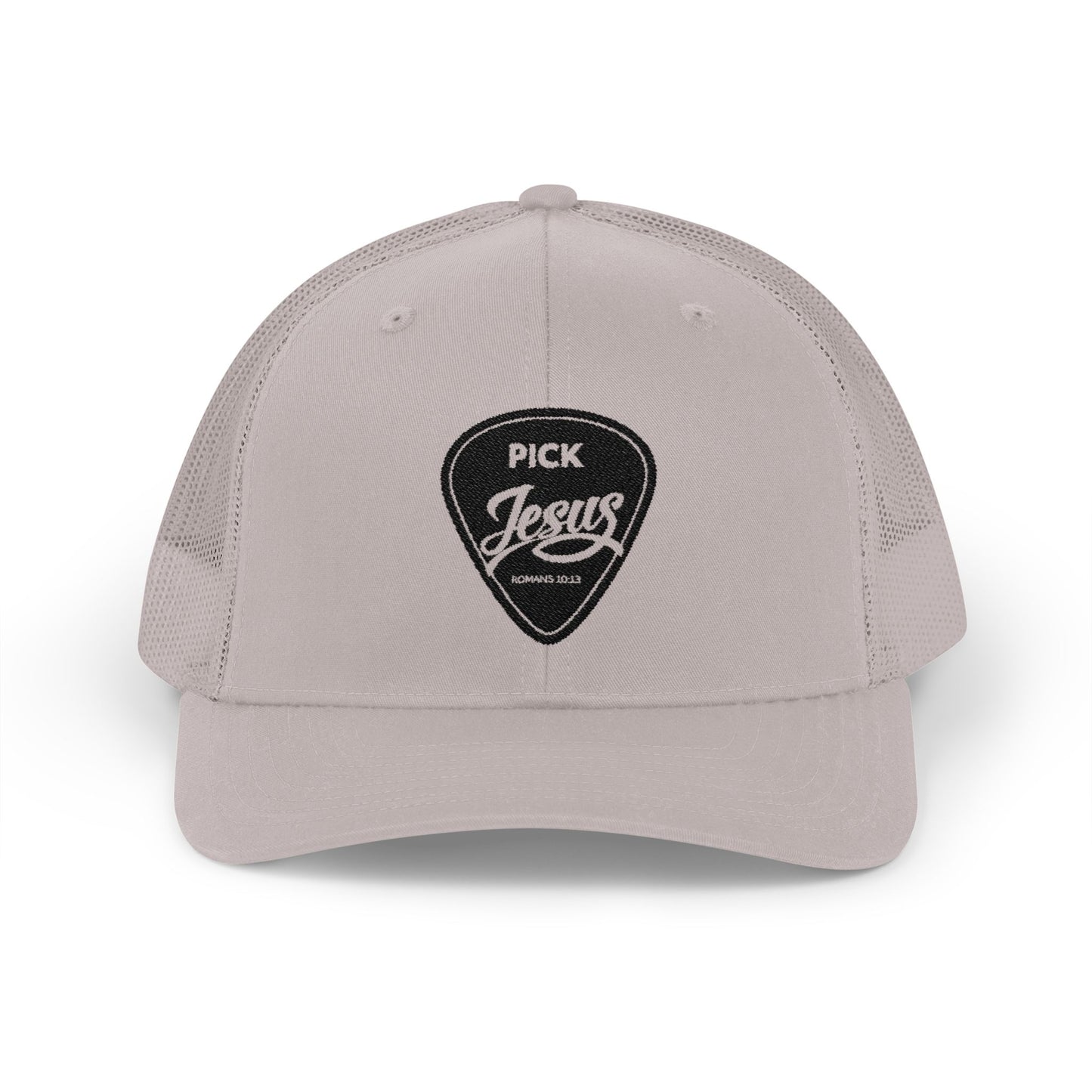 Pick Jesus Guitar Pick Trucker Cap Christian Guitar Pick Design (Romans 10:13)