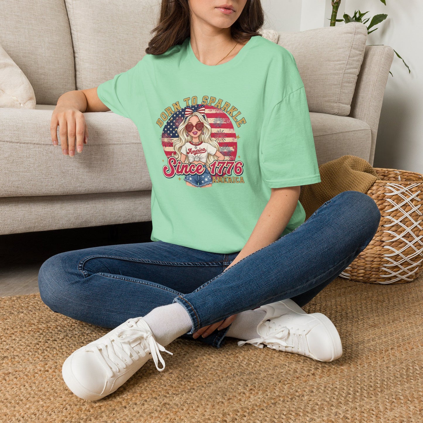 #250 "Born to Sparkle Since 1776" Patriotic T-Shirt
