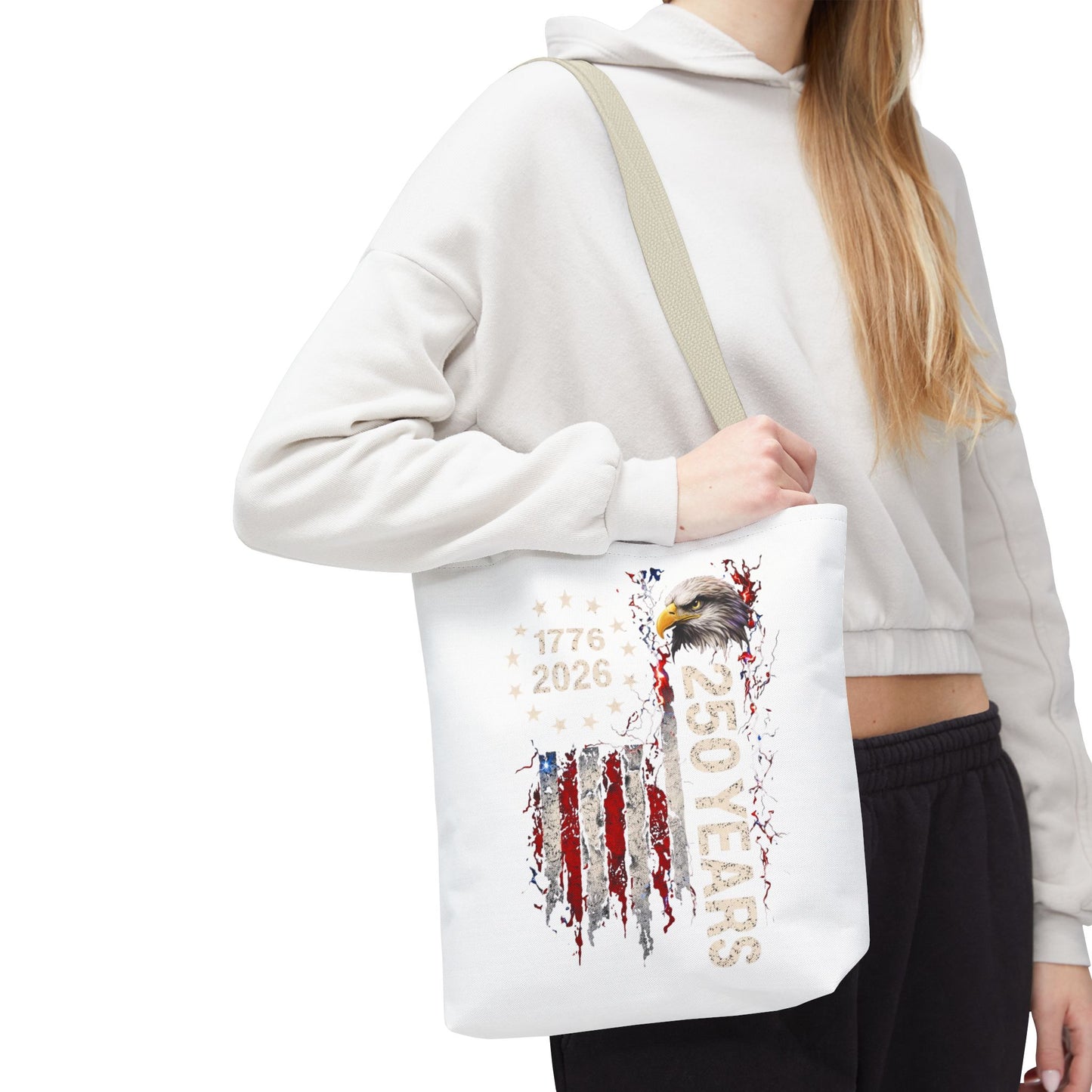 #250 1776-2026 250 Years USA Bicentennial Eagle Tote Bag