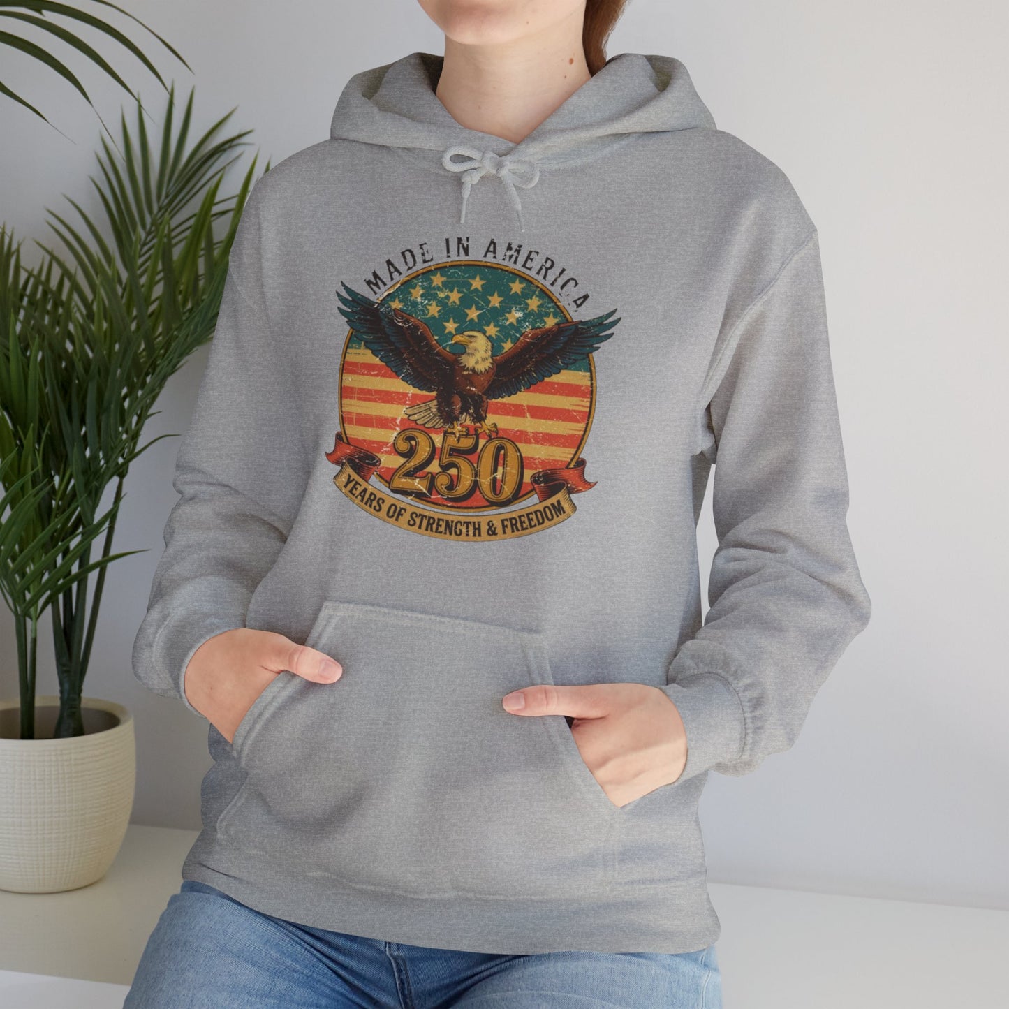 #250 Made in America Eagle 250th Anniversary Patriotic Hoodie