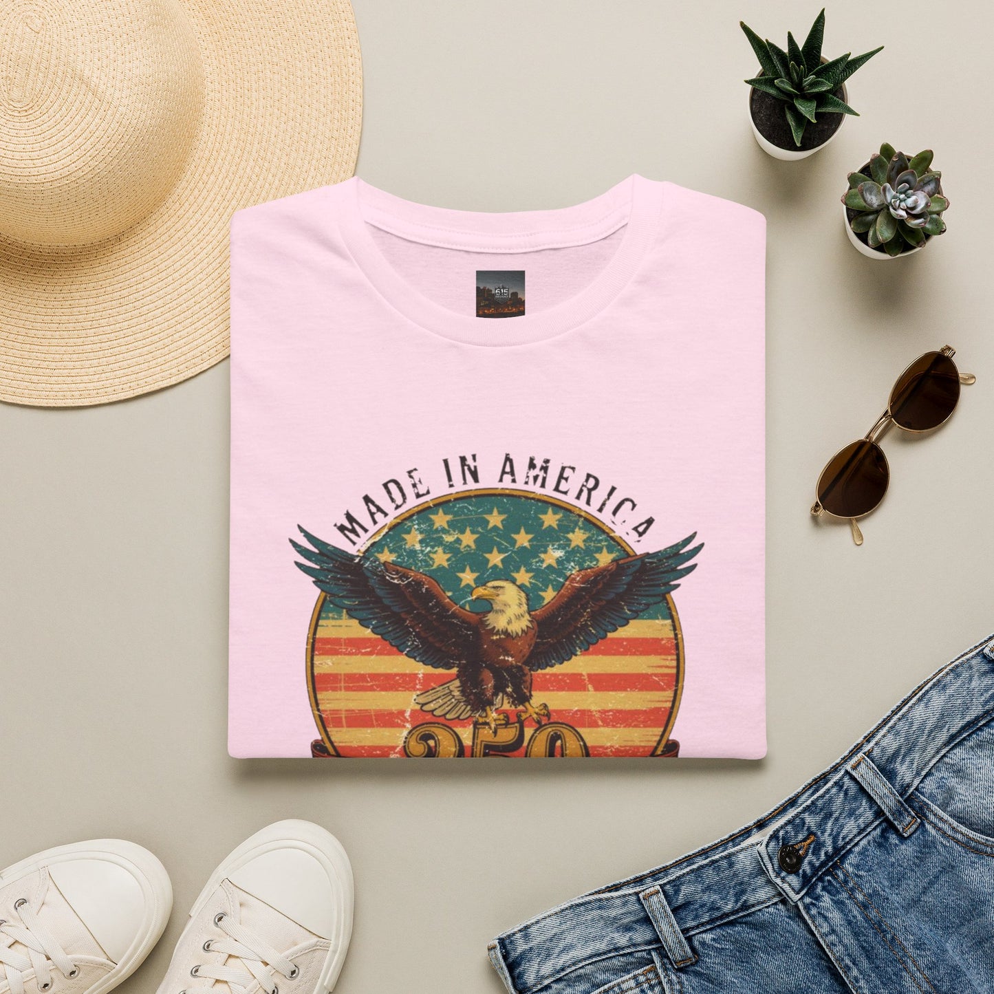 #250 Made in America Eagle 250th Anniversary Patriotic T-Shirt