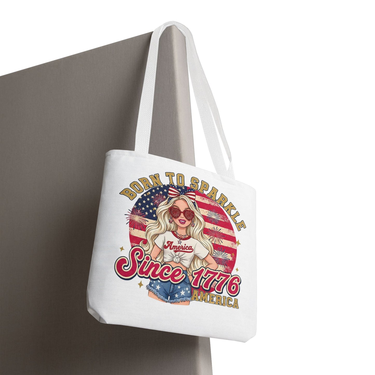 #250 "Born to Sparkle Since 1776" Patriotic Tote Bag