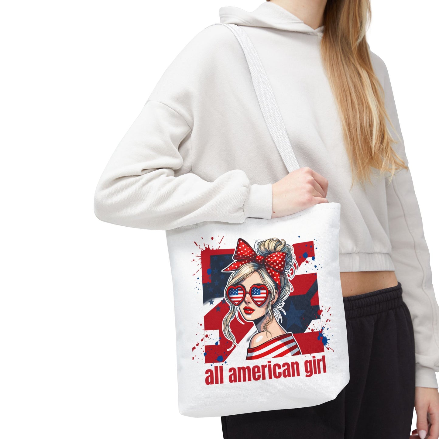 #250 All American Girl Patriotic Tote Bag