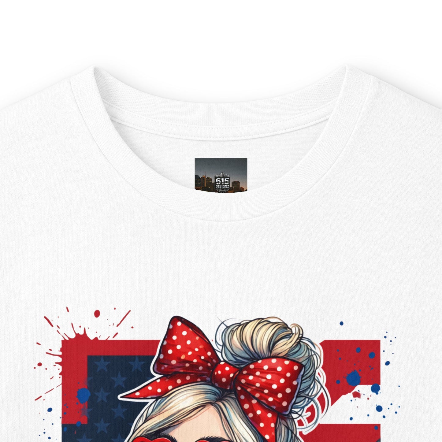 #250 All American Girl Patriotic Long Sleeve Tee