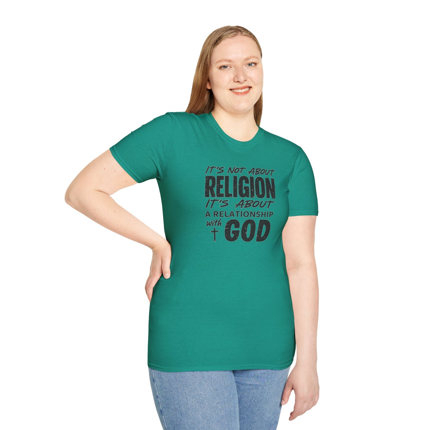 It's Not About Religion, It's About a Relationship with God - Christian Message T-Shirt