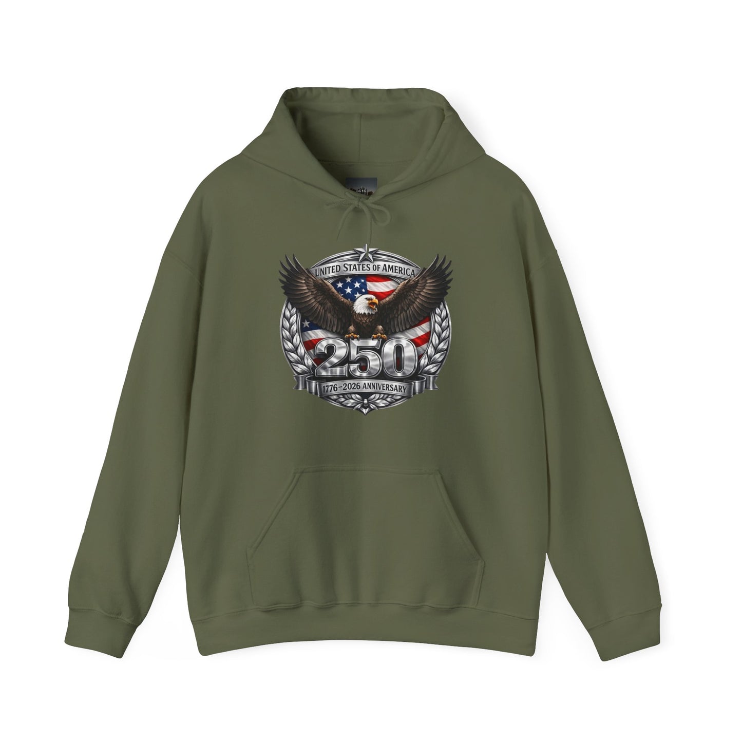 #250 Patriotic Bald Eagle 250 United States Emblem Hoodie