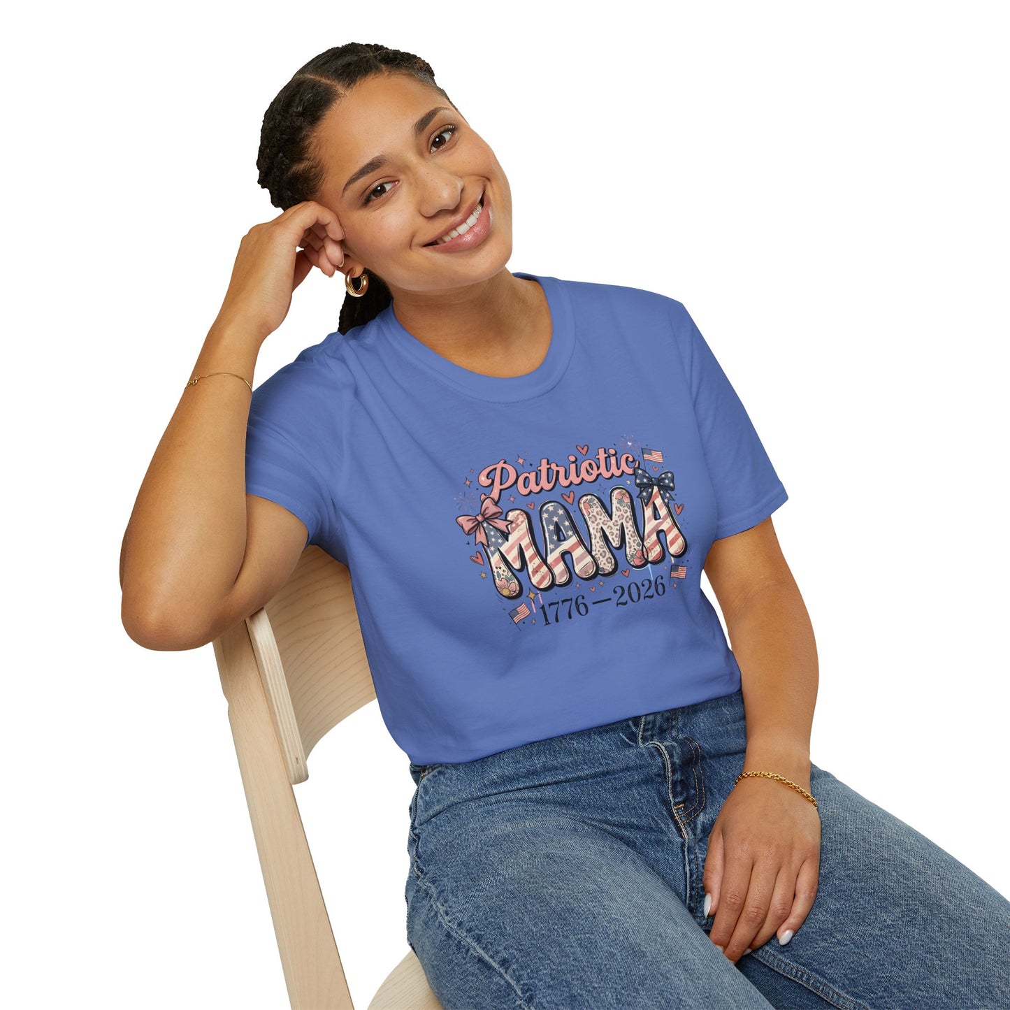 #250 Patriotic Mama 1776–2026 American Flag T-Shirt