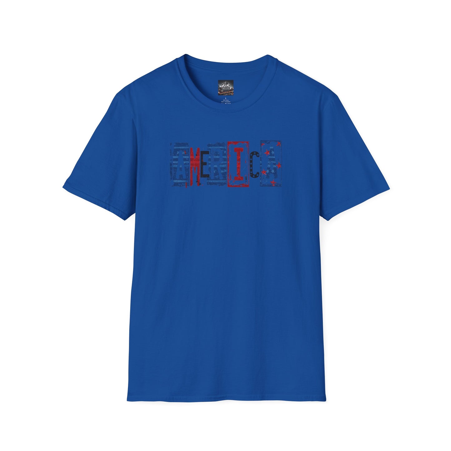 #250 America Retro Block Text Patriotic T-Shirt