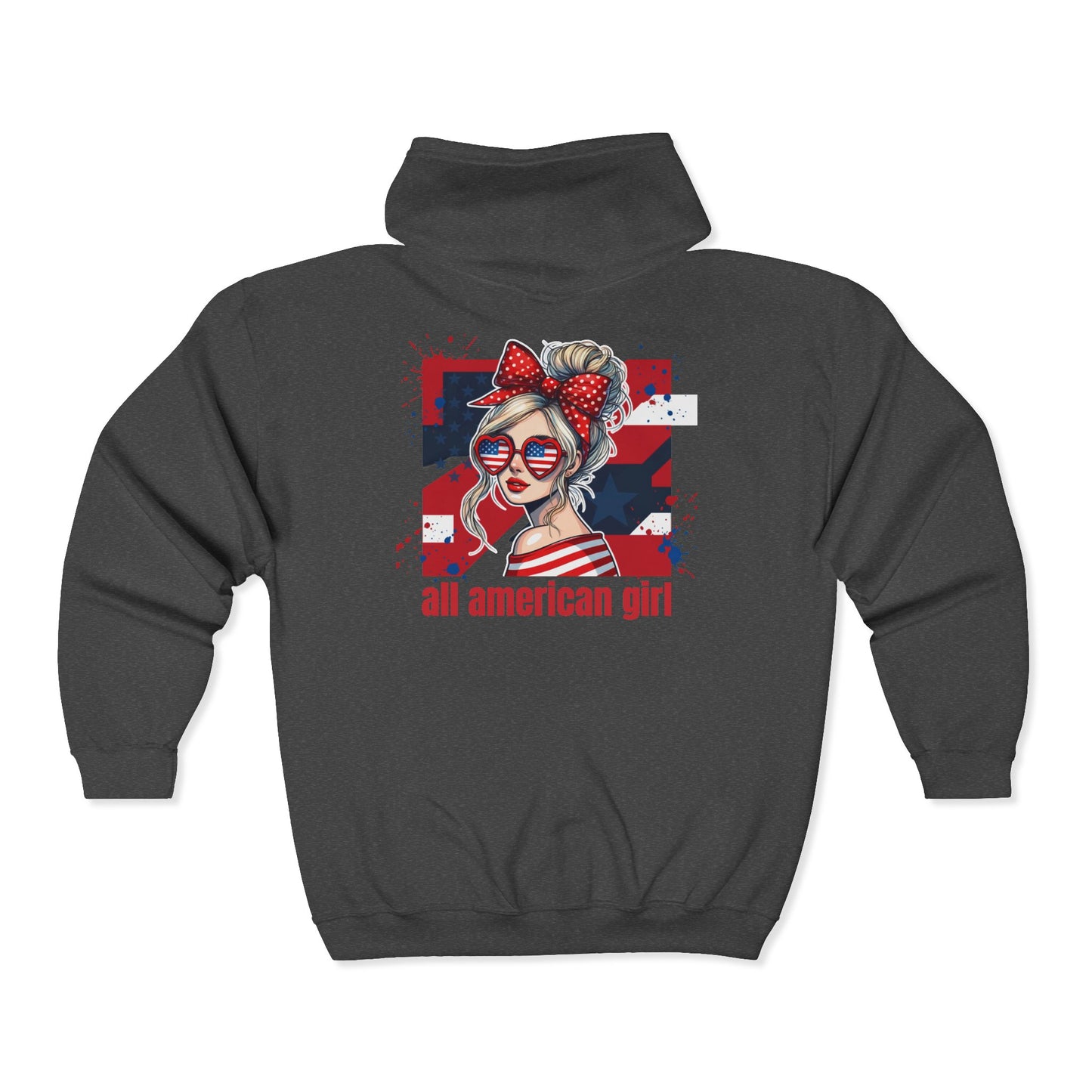 #250 All American Girl Patriotic Zip Hoodie