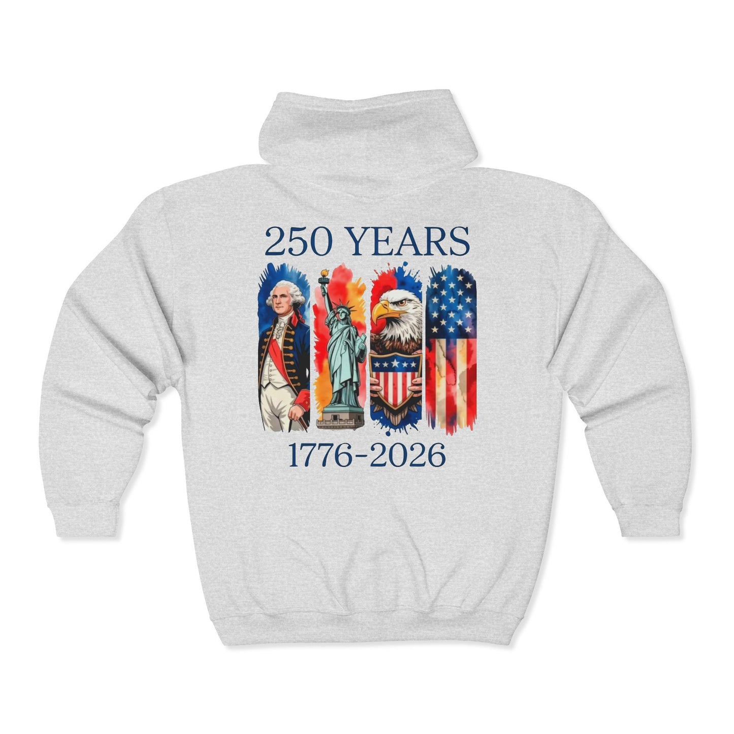 #250 250 Years American History Celebration 1776–2026 Patriotic Zip Hoodie