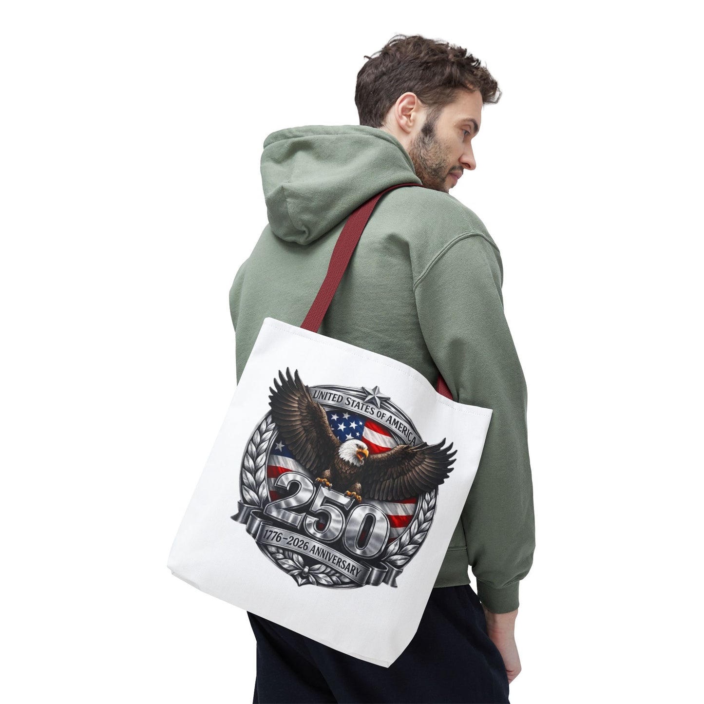 #250 Patriotic Bald Eagle 250 United States Emblem Tote Bag