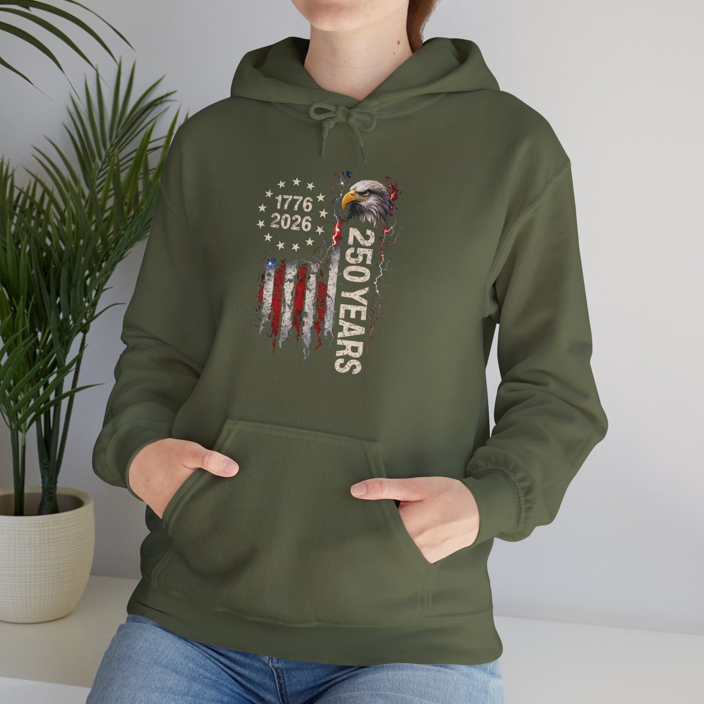 #250 1776-2026 250 Years USA Bicentennial Eagle Hoodie