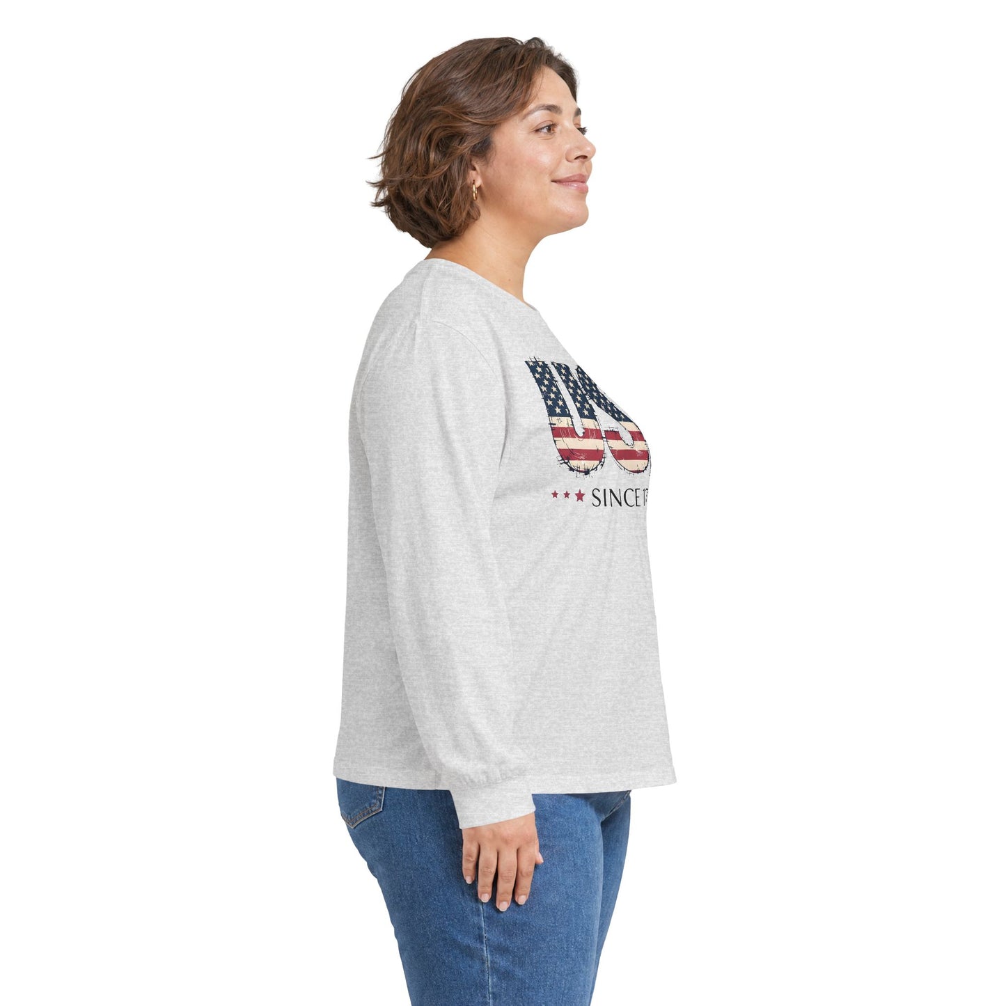 #250 USA Flag "USA Since 1776" Patriotic Long Sleeve Tee