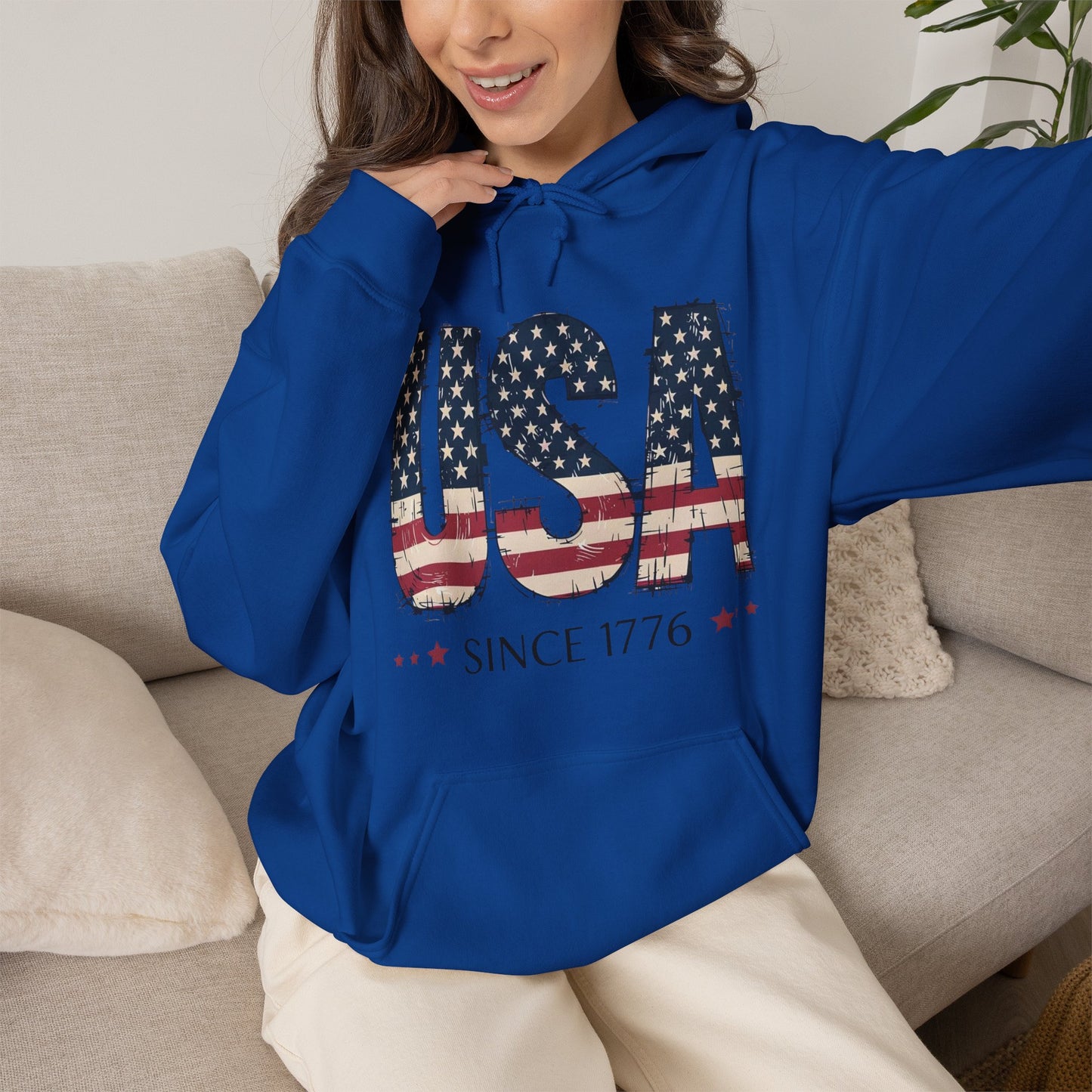 #250 USA Flag "USA Since 1776" Patriotic Hoodie