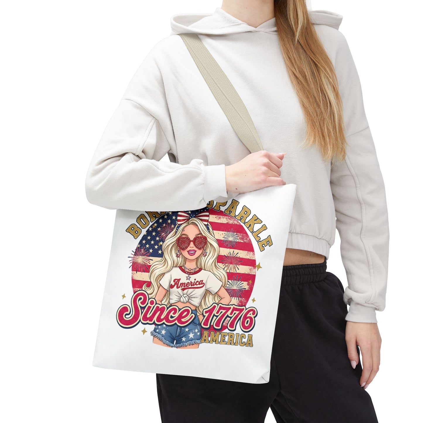 #250 "Born to Sparkle Since 1776" Patriotic Tote Bag