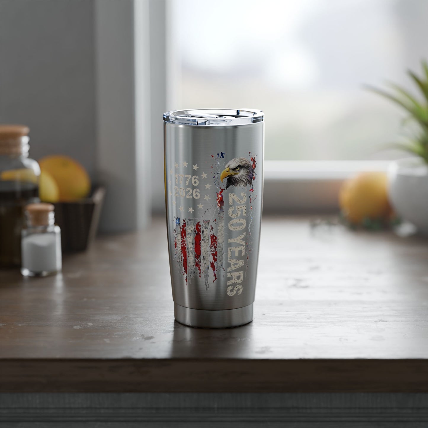 #250 1776-2026 250 Years USA Bicentennial Eagle Vagabond 20oz Tumbler Stainless Travel Cup
