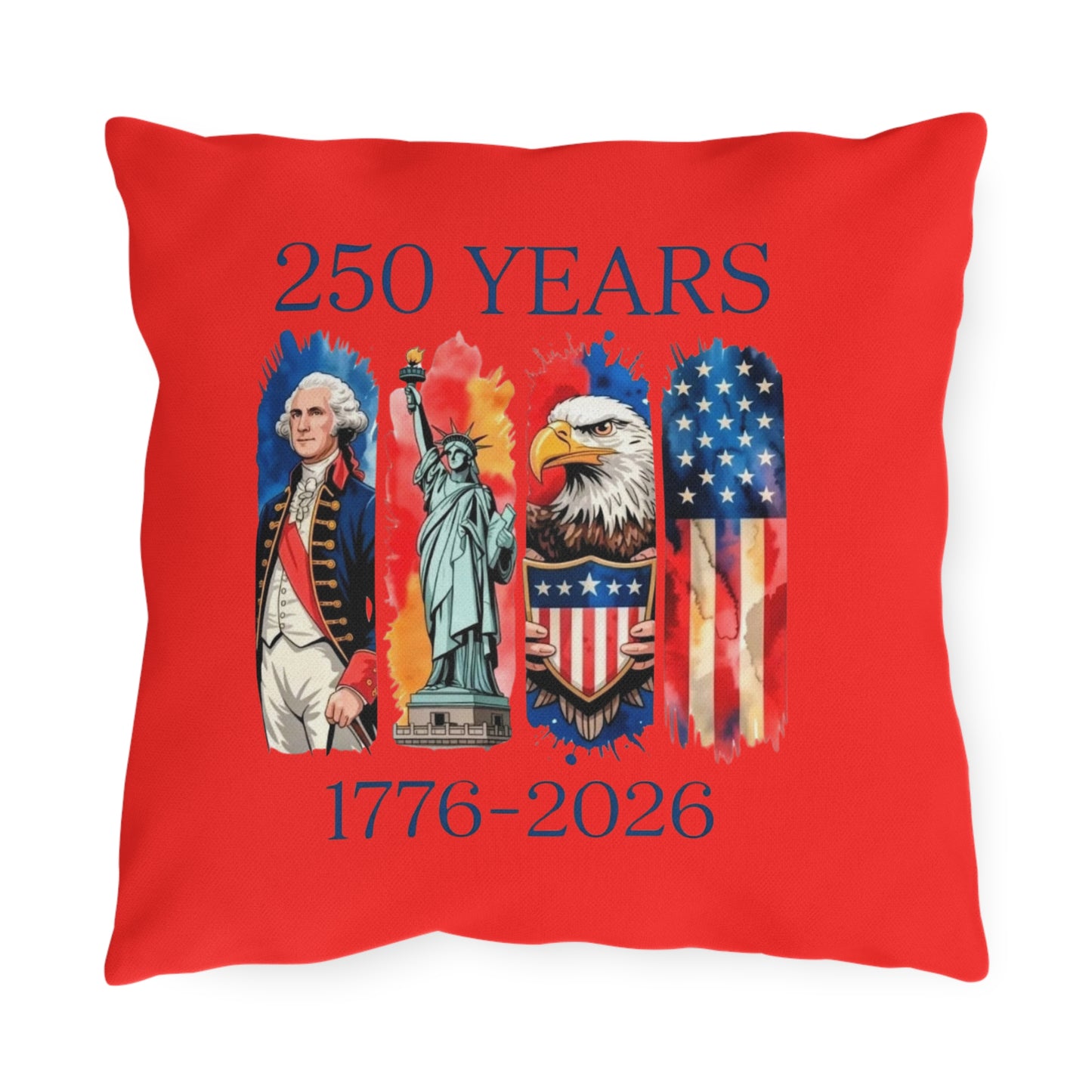 #250 250 Years American History Celebration 1776–2026 Patriotic Outdoor Throw Pillow