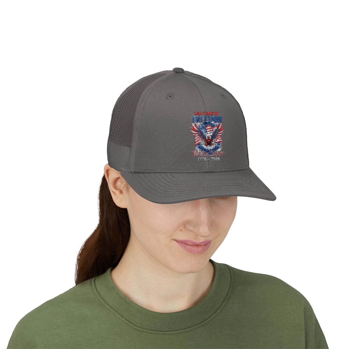 #250 250 Years of Freedom 1776–2026 Eagle Snapback Trucker Cap