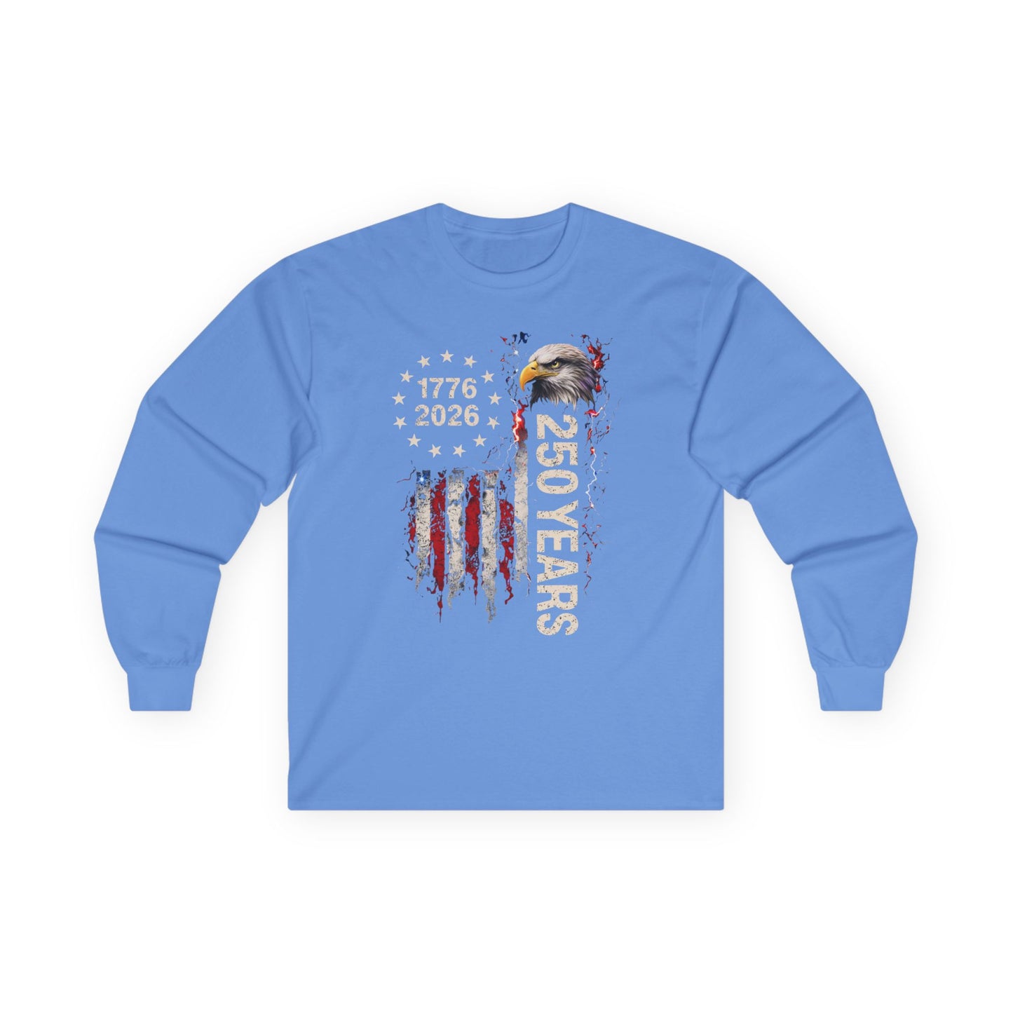 #250 1776-2026 250 Years USA Bicentennial Eagle Long Sleeve Tee