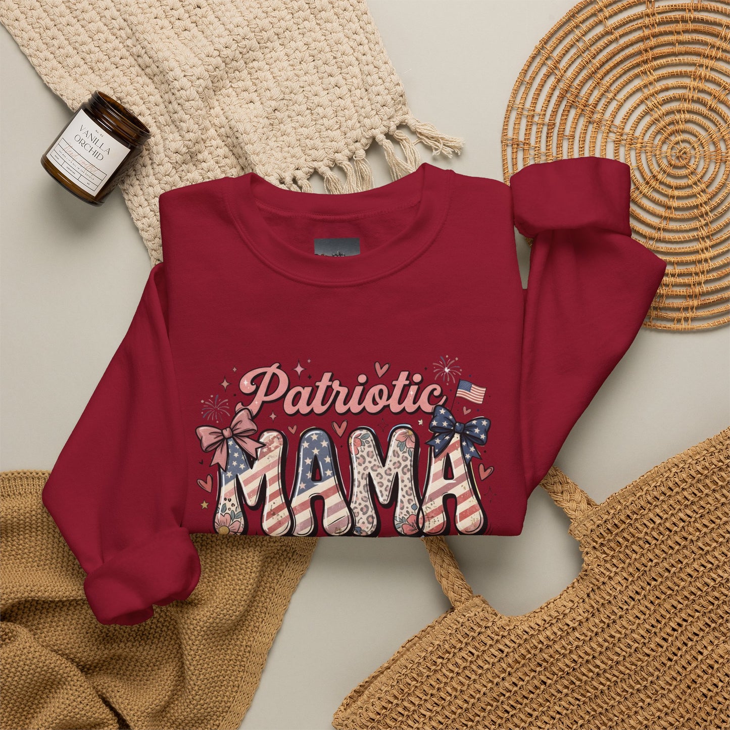 #250 Patriotic Mama 1776–2026 American Flag Sweatshirt
