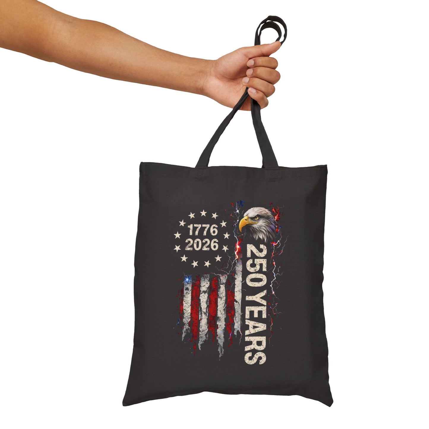 #250 1776-2026 250 Years USA Bicentennial Eagle Canvas Tote