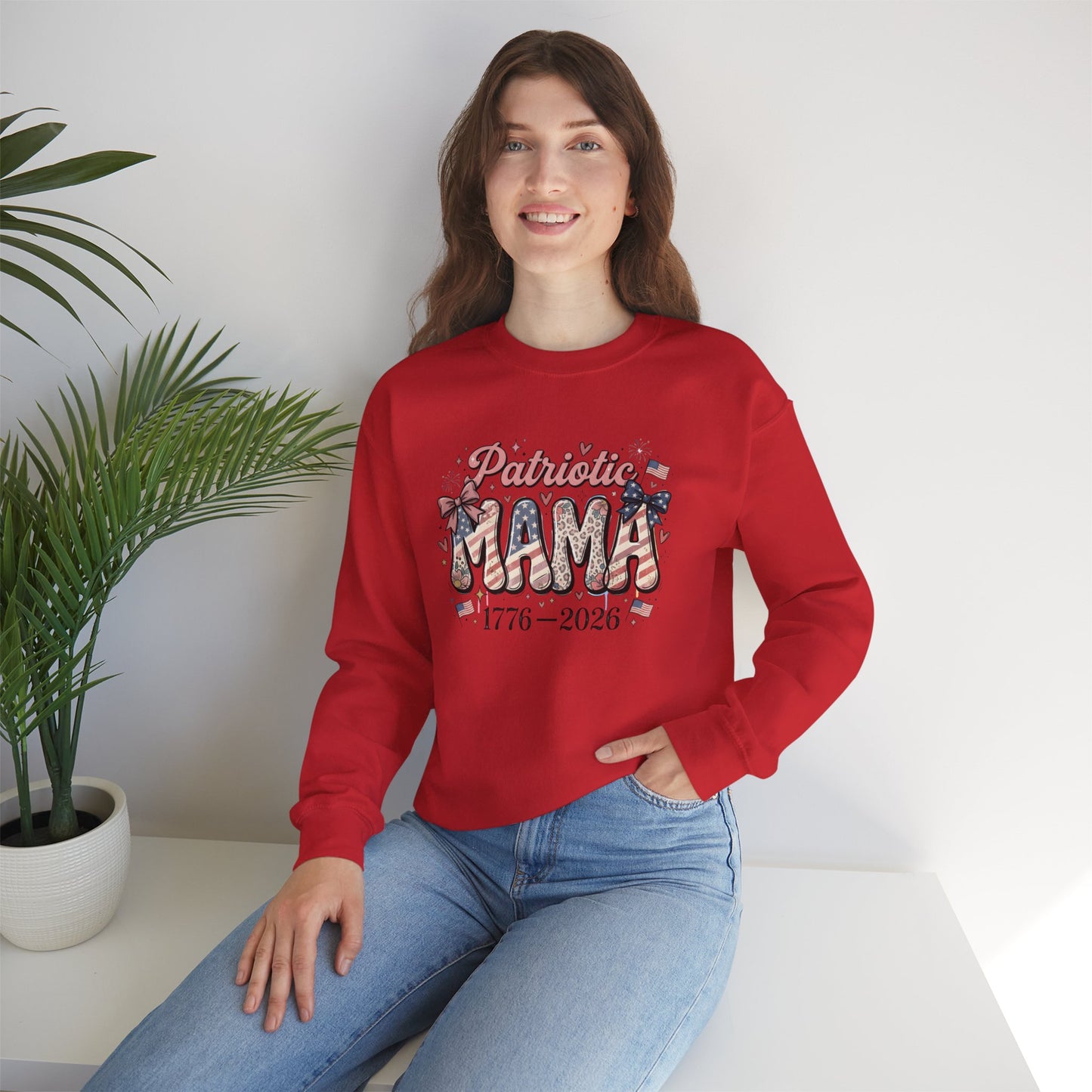 #250 Patriotic Mama 1776–2026 American Flag Sweatshirt