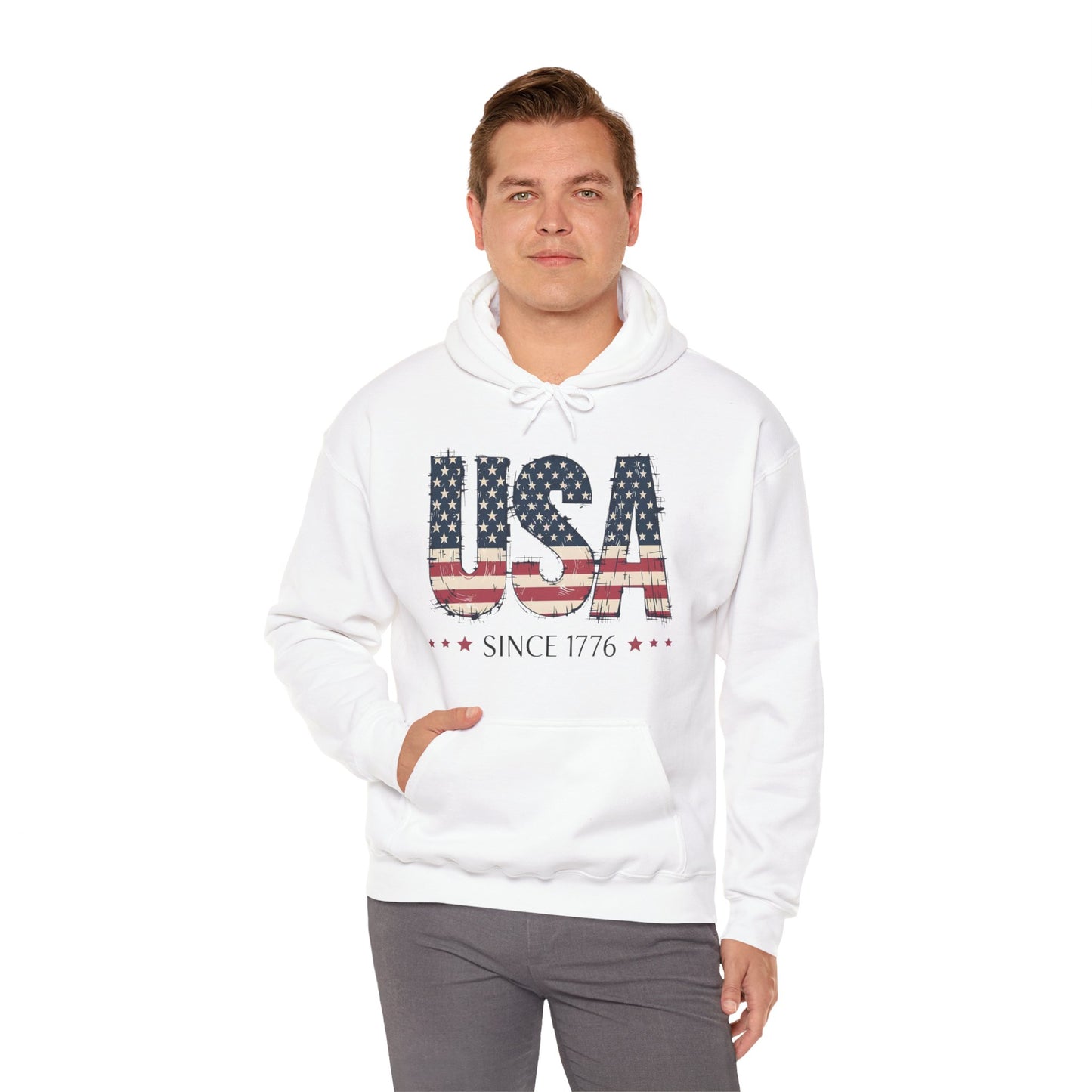 #250 USA Flag "USA Since 1776" Patriotic Hoodie