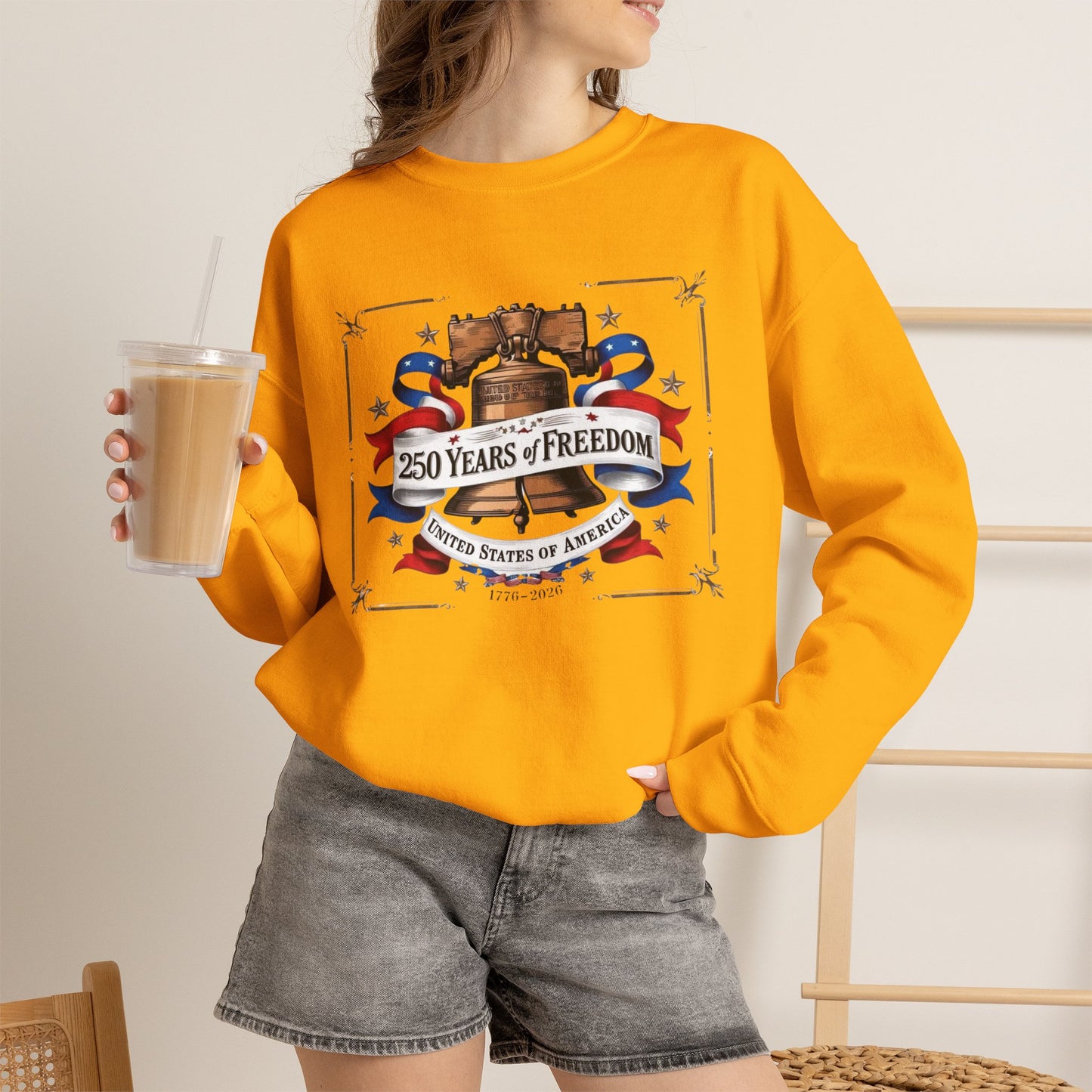 #250 250 Years of Freedom Liberty Bell Crewneck Sweatshirt