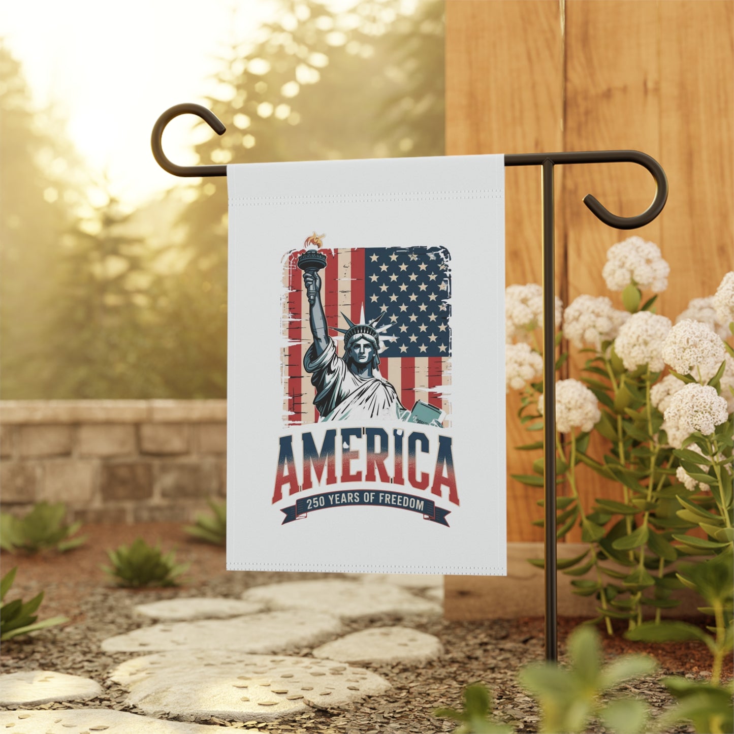 #250 Statue of Liberty American Flag 'America' Patriotic Independence Day Garden Flag — House Banner