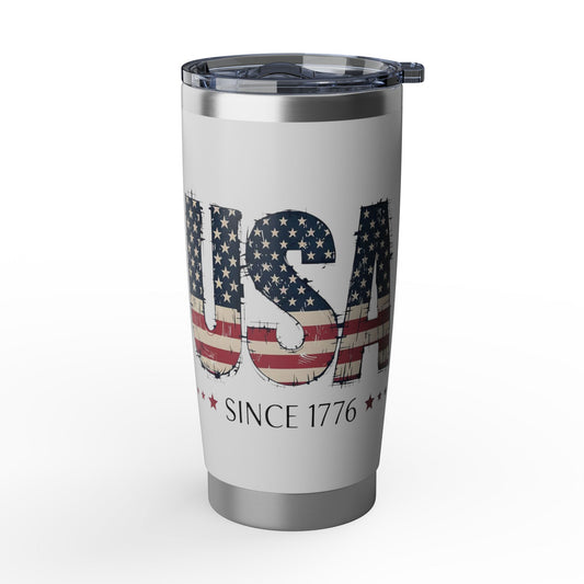 #250 USA Flag "USA Since 1776" Patriotic Vagabond 20oz Tumbler Stainless Travel Cup