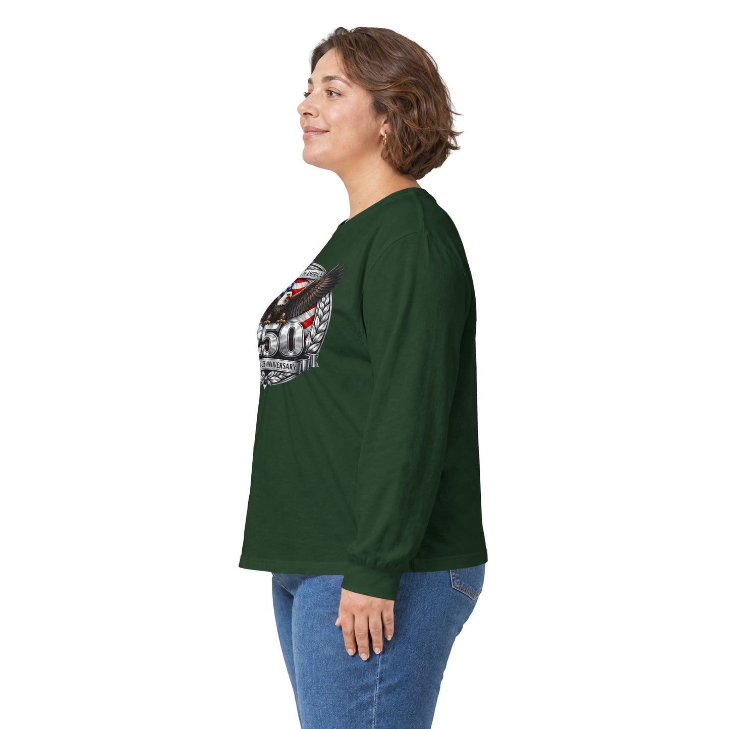 #250 Patriotic Bald Eagle 250 United States Emblem Long Sleeve Tee