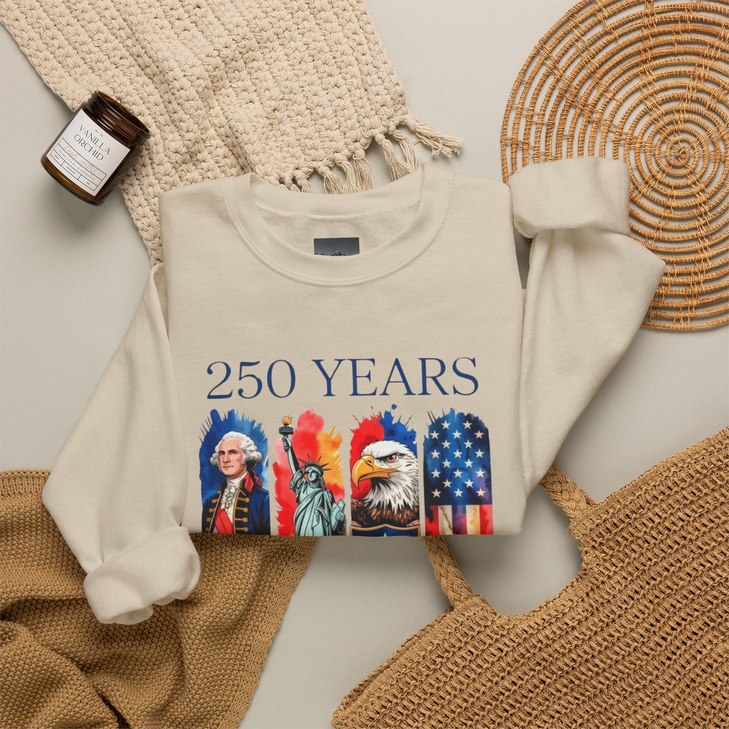 #250 250 Years American History Celebration 1776–2026 Patriotic Crewneck Sweatshirt