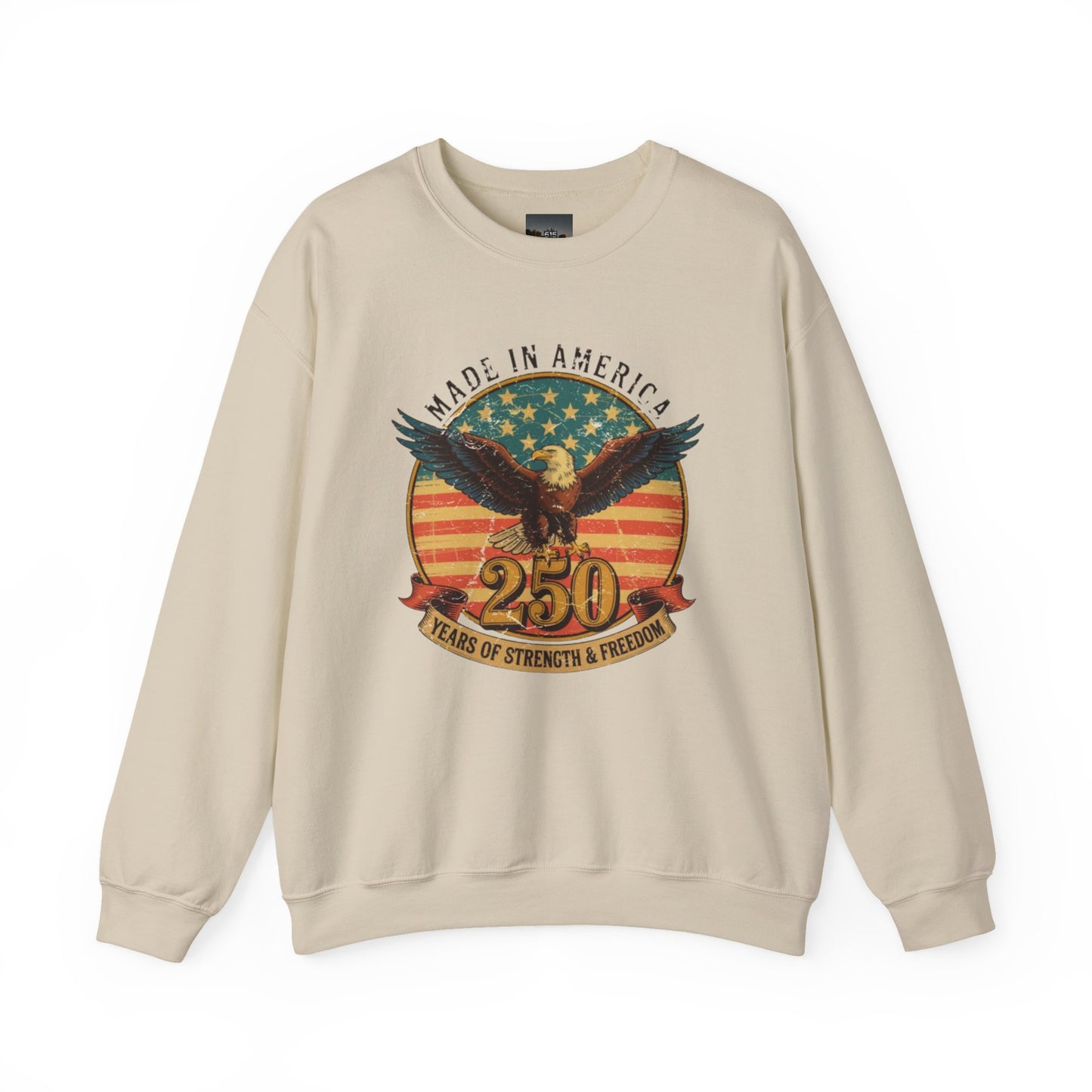 #250 Made in America Eagle 250th Anniversary Patriotic Crewneck Sweatshirt