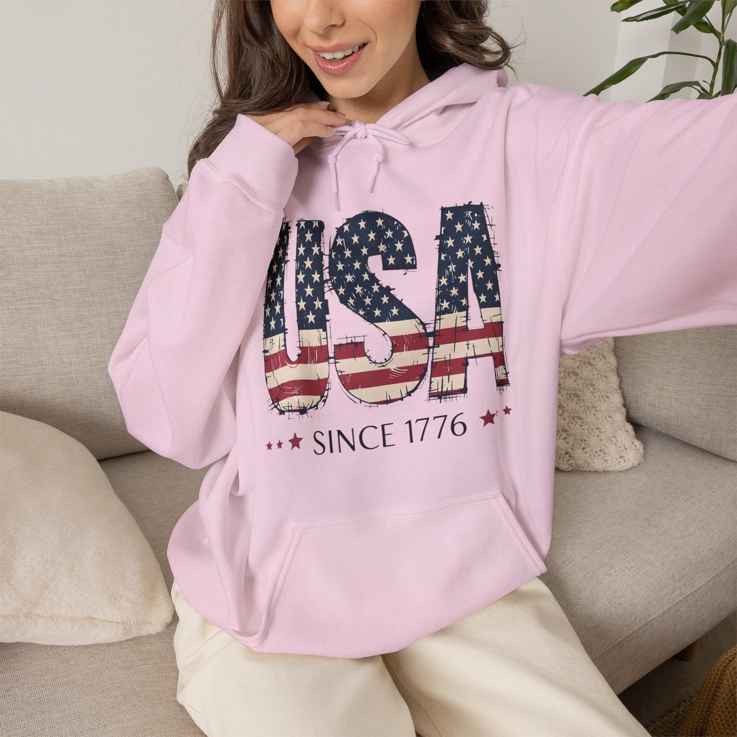 #250 USA Flag "USA Since 1776" Patriotic Hoodie