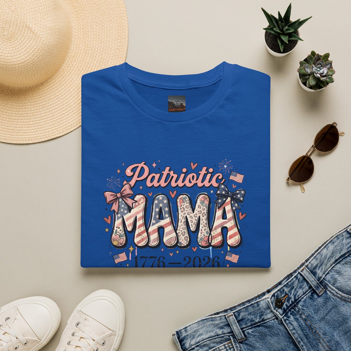 #250 Patriotic Mama 1776–2026 American Flag T-Shirt