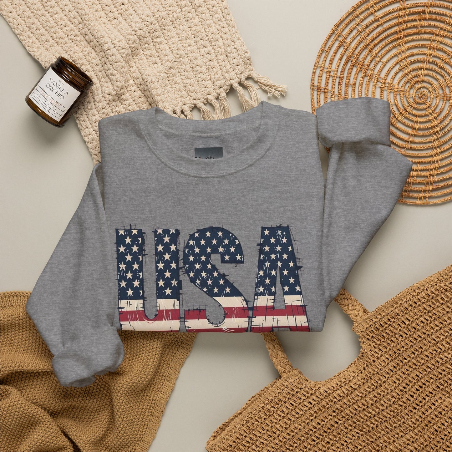 #250 USA Flag "USA Since 1776" Patriotic Crewneck Sweatshirt