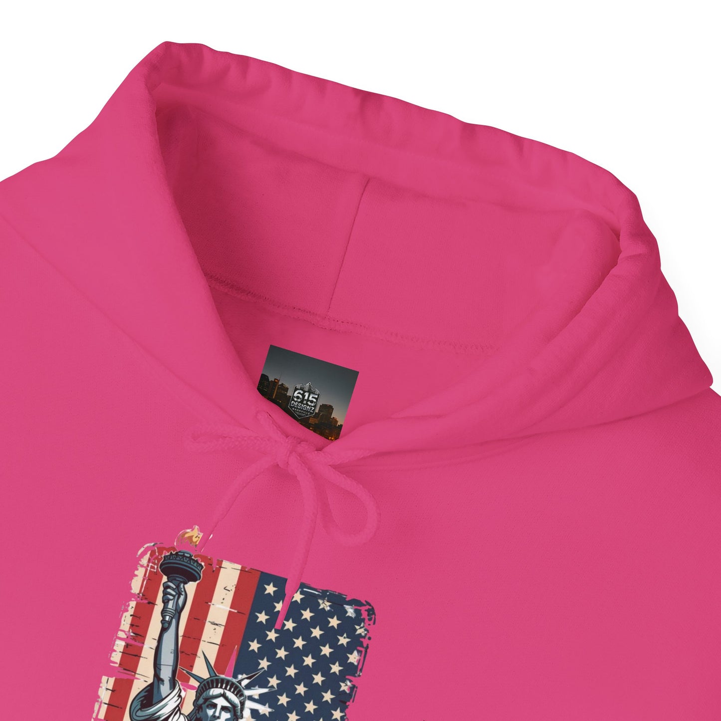 #250 Statue of Liberty American Flag 'America' Patriotic Independence Day Hoodie